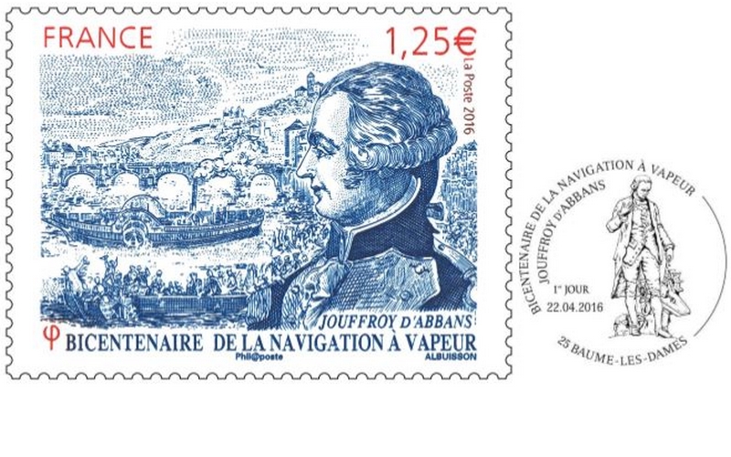 Un timbre pour Jouffroy d’Abbans, ingénieur comtois